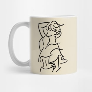 Minimalist line art woman Mug